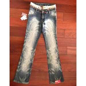 NWT Indigo Red Lux Industrial Denim Jeans (Malia)